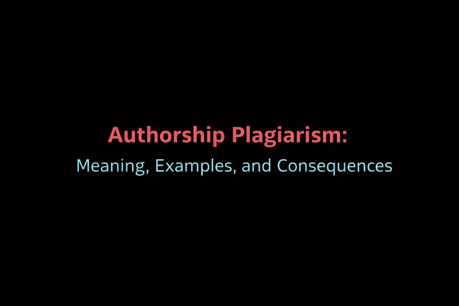 authorship plagiarism, what is authorship plagiarism