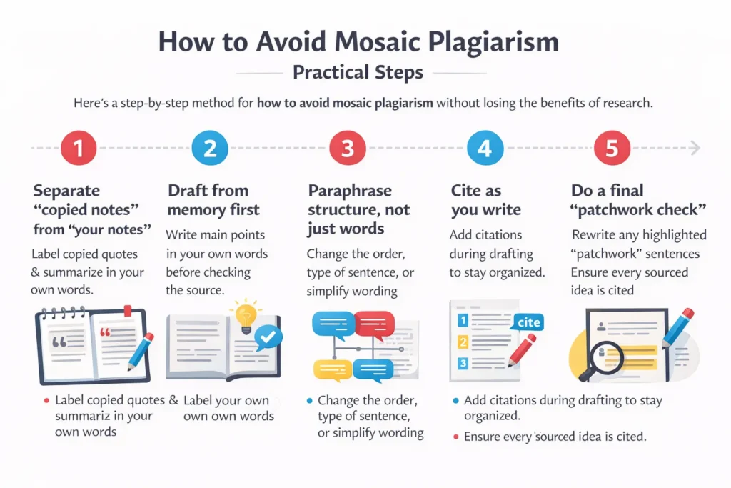 how to avoid mosaic plagiarism tips guide strategies remove mosaic plagiarism