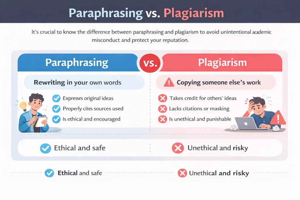 paraphrasing vs plagiarism