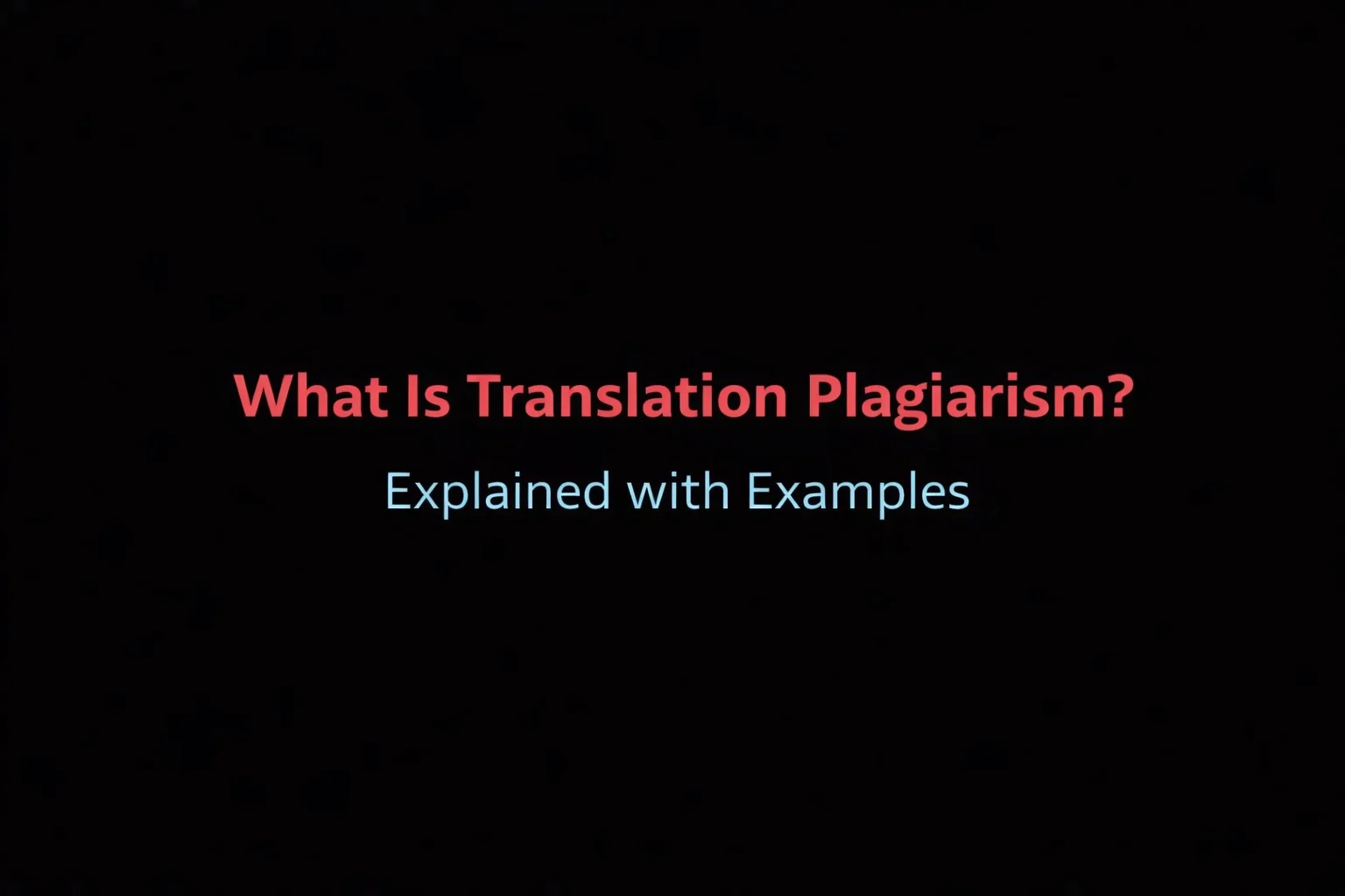 what is translation plagiarism