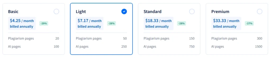 turnitin alternative - plagiarismcheck.org pricing
