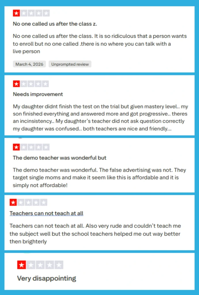 Brighterly negative reviews