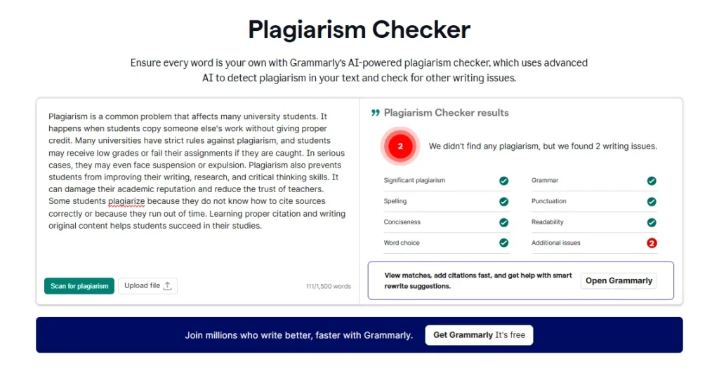 Grammarly plagiarism check 4