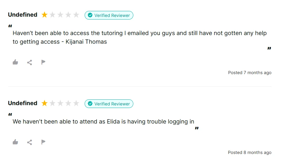 K12 Tutoring negative review saying a tutor did not show up for a scheduled tutoring session.