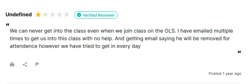  K12 Tutoring negative review saying the student waited in class but the tutor did not come.