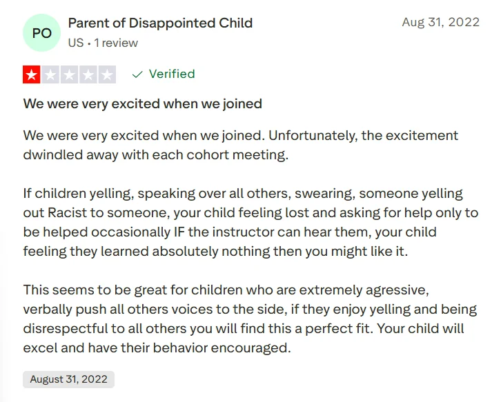 Synthesis Tutor Trustpilot complaint mentioning support issues and microphone problems