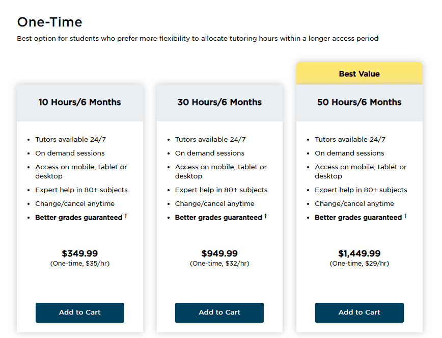 tutor.com onetime pricing