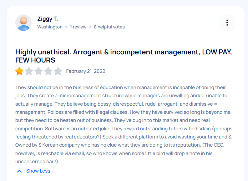 tutor.com reviews - negative 3rd review on smartcustomer.com