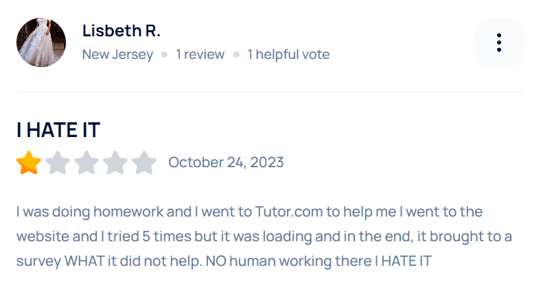 tutor.com reviews - negative review on smartcustomer.com