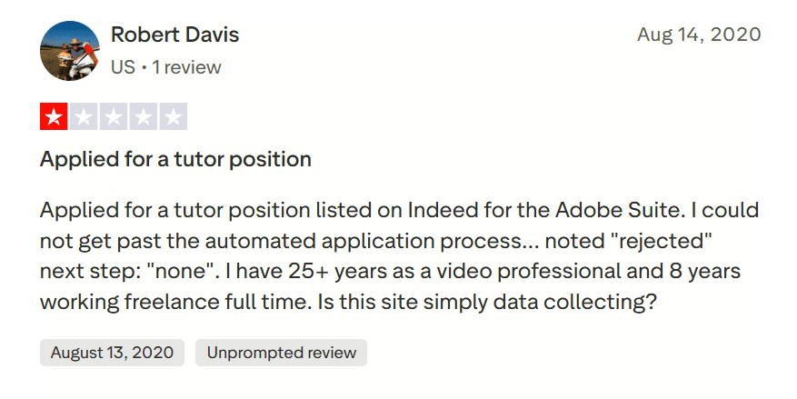tutor.com reviews - not active or responsive in hiring process