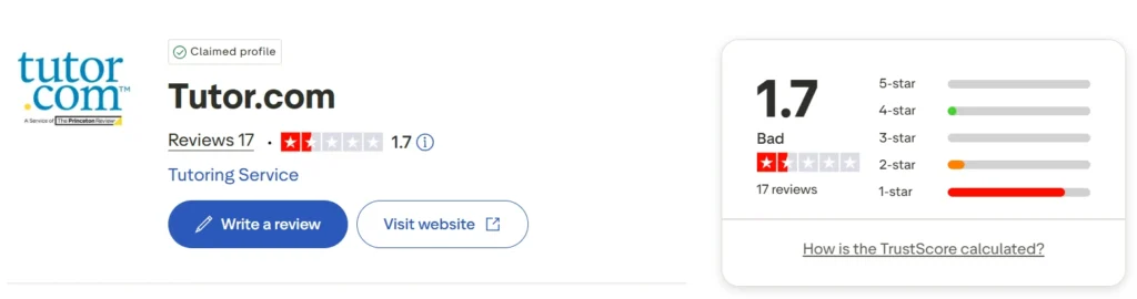 tutor.com trustpilot reviews