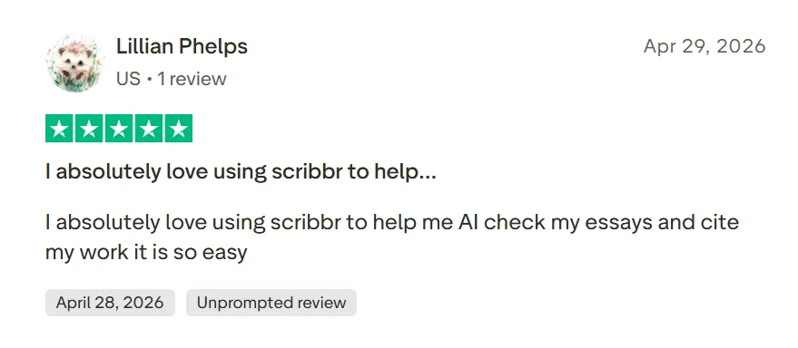 scribbr trustpilot positive review 1
