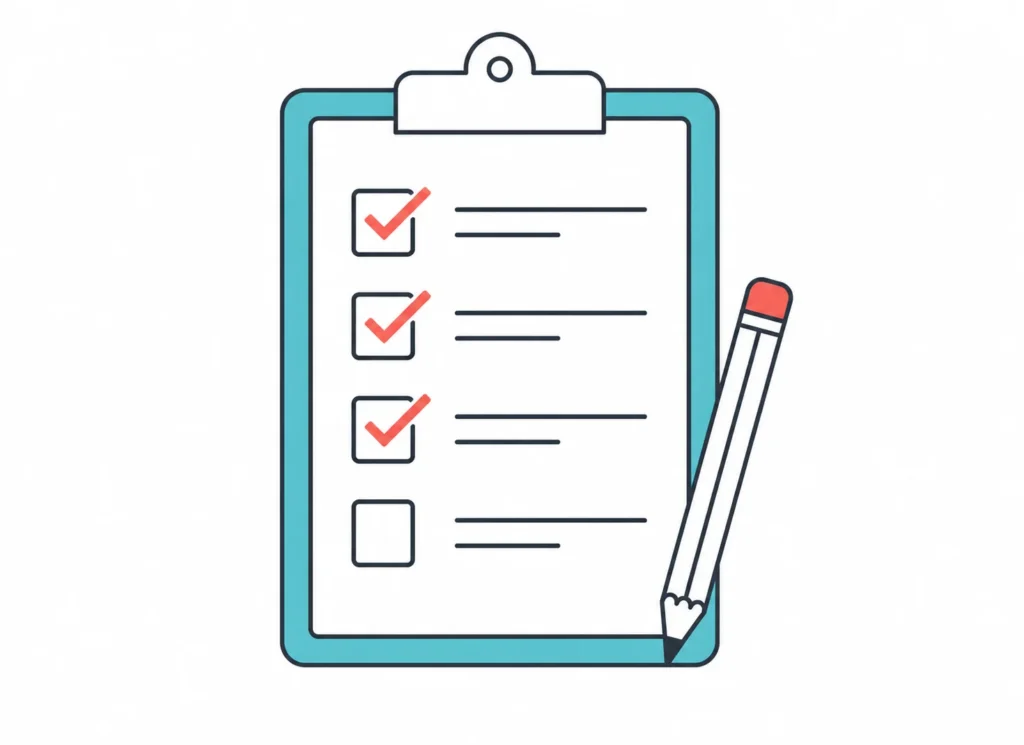 Checklist illustration for evaluating an online tutor before paying