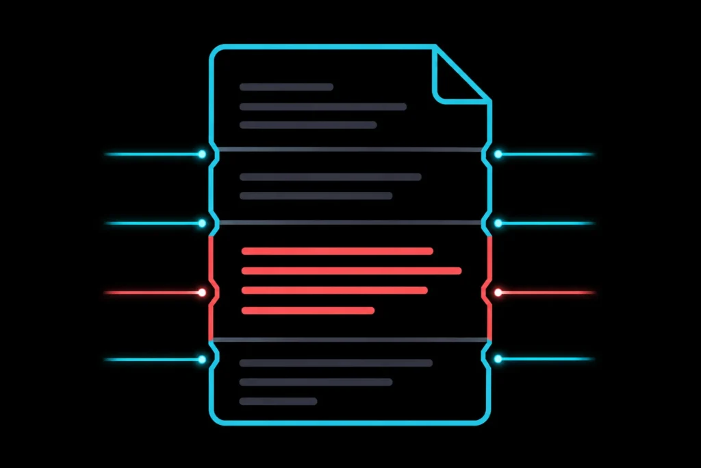 Diagram showing how Turnitin scans a document in overlapping text segments