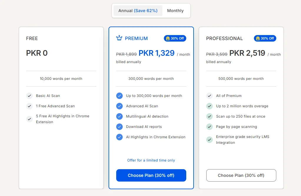 gptzero pricing